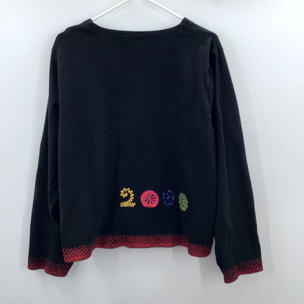 Vintage 2X Michael Simon Lite Y2K Cardigan Top Embroidered Beaded Textile Art - Picture 8 of 12